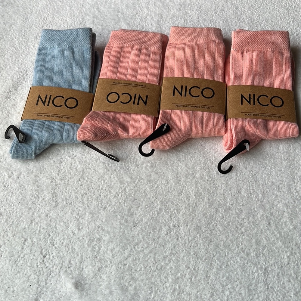 (4) NICO Organic Cotton Ribbed Socks